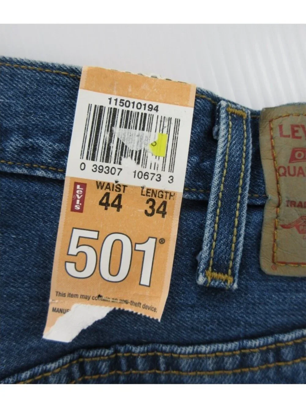 Levis 501 Jeans 44X34 Original Fit Straight Leg Button Fly Denim NEW